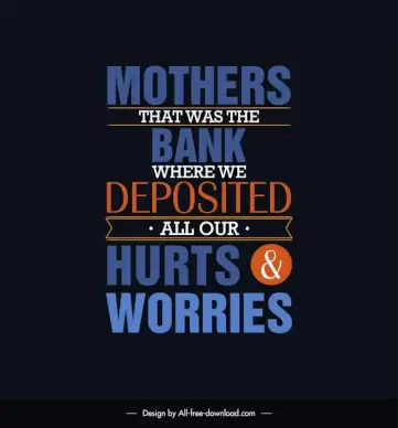 inspirational mothers day quotes poster template elegant flat dark classical texts ribbon decor