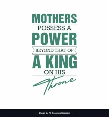 inspirational mothers day quotes poster template elegant flat texts layout 