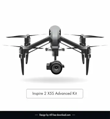 inspire 2 x5s drone flycam advanced kit drone design element modern realistic 3d