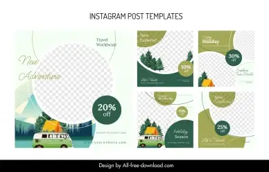 instagram post templates classic bus tent checkered
