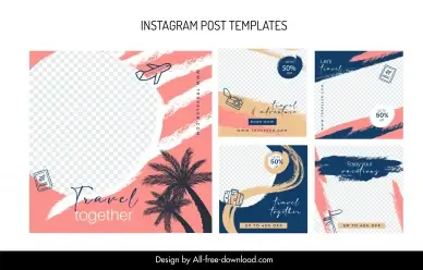 instagram post templates retro grunge checkered silhouette