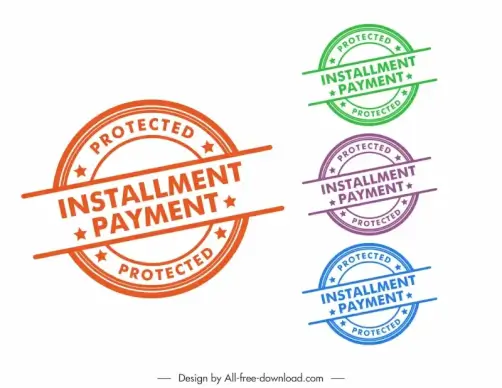 installed payment stamp template symmetric circle stars decor
