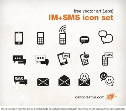 instant messenger sms icon set