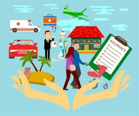 insurance concept design various elements collection
