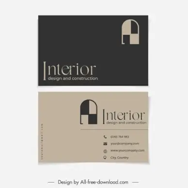 interior architect business card templates dark geometry