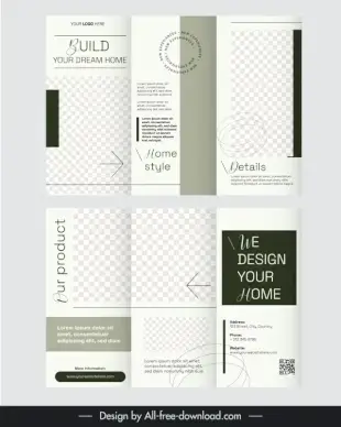 interior design brochure template tri fold checkered decor