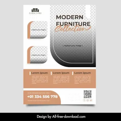 interior flyer template elegant modern checkered design