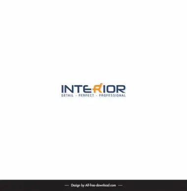 interior logo template  stylized text chair design 