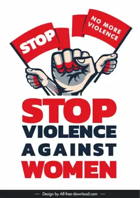 international day for the elimination of violence against women banner template flat hands flags sketch classical design 