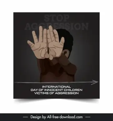 international day of innocent children victims poster dark retro