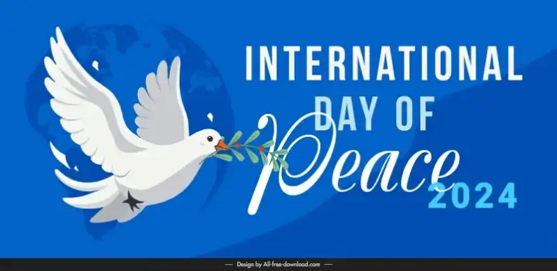 international peace day poster template dynamic flying dove