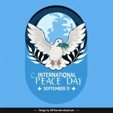 international peace day poster template elegant classic handdrawn