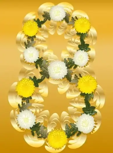 woman day background modern colorful floras number layout