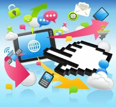 internet icons mouse network vector