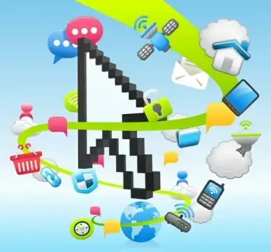internet icons mouse technology vector