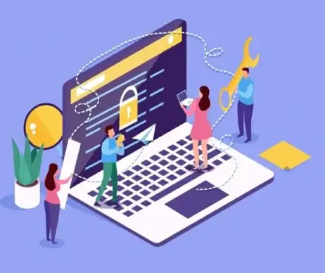 internet security background huge laptop staffs icons decor