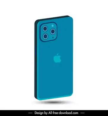 iphone 13 smartphone phone realistic back perspectives icon 3d luxury sketch