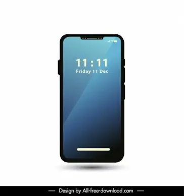 iphone 13 smartphone phone realistic icon luxury front side sketch