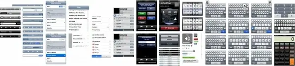 iphone ui elements vector