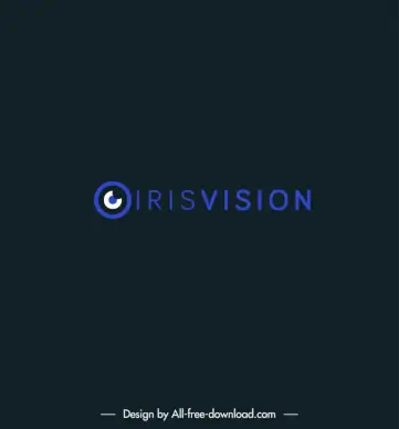iris vision logo template flat dark texts circle sketch