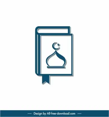 islam sign icon scripture book roof architecture outline