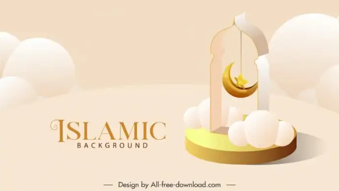 islamic background template elegant 3d bright