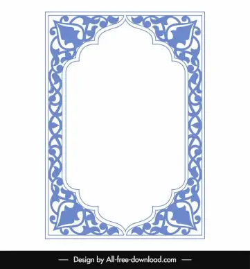 islamic border template elegant classic symmetric curves decor