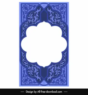 islamic border template symmetrical repeating curves cloud shape sketch