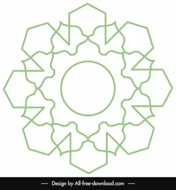   islamic ornament template flat seamless circle outline