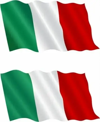 Italian Flag Flying in the Wind