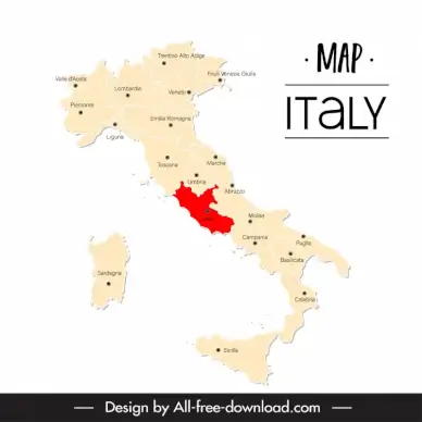 italy map banner template modern flat design 