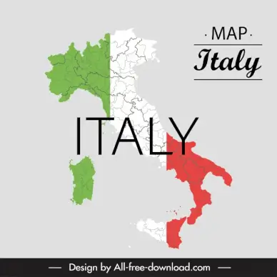  italy map poster template flag elements decor