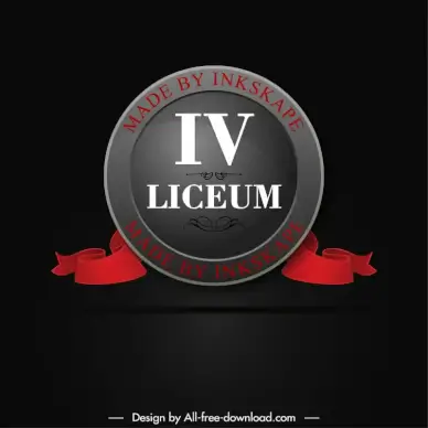 iv liceum logo template 3d symmetric ribbon circle