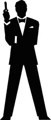 James Bond Secret Agent 007 Black & White Silo