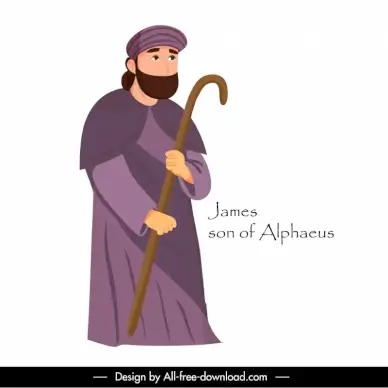 james son of alphaeus christian apostle icon cartoon character design