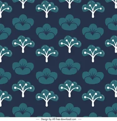 japanese style flowers pattern template flat classical handdrawn repeating design