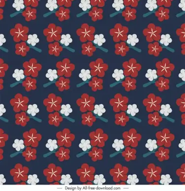 japanese style flowers pattern template repeating petals flat classic design