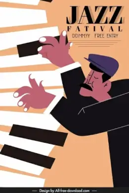 jazz poster piano man sketch classical design