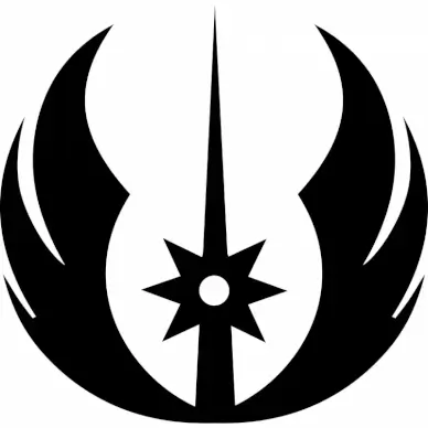 jedi sign icon symmetric flat silhouette shaped sketch