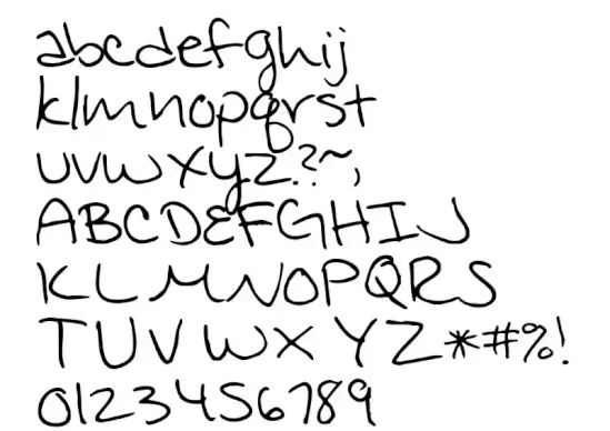 Jennifer's hand writing