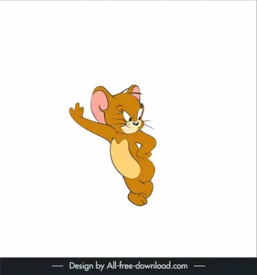 jerry mouse character icon cute handdrawn cartoon sketch