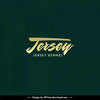 jersey kennel logo template flat luxury calligraphic design