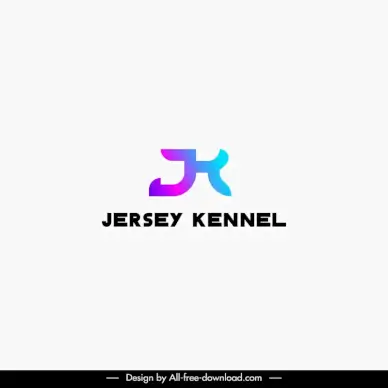 jersey kennel logo template modern flat stylized texts design