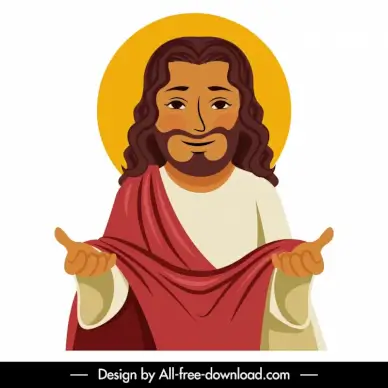 jesus christ icon cartoon character sketch