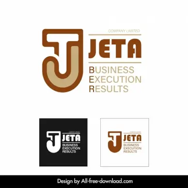 jeta company limited logo template flat elegant texts decor 