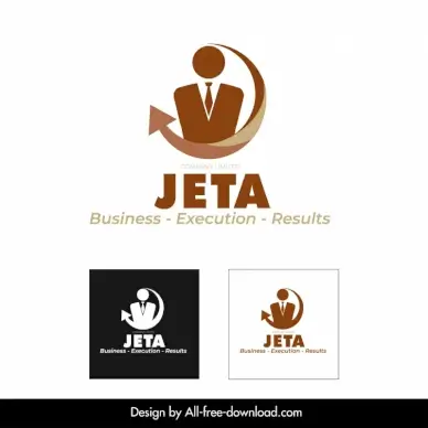 jeta company limited logo template man icon sketch swirled arrow shape decor