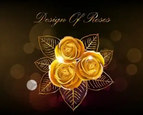 jewelry background golden rose ornament dark backdrop