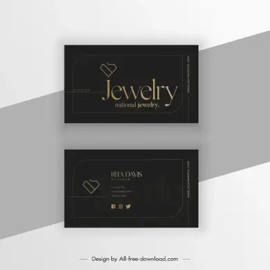 jewelry business card templates dark luxury 