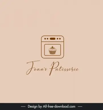 joans patisserie logo template flat elegant classical oven cup cake texts decor