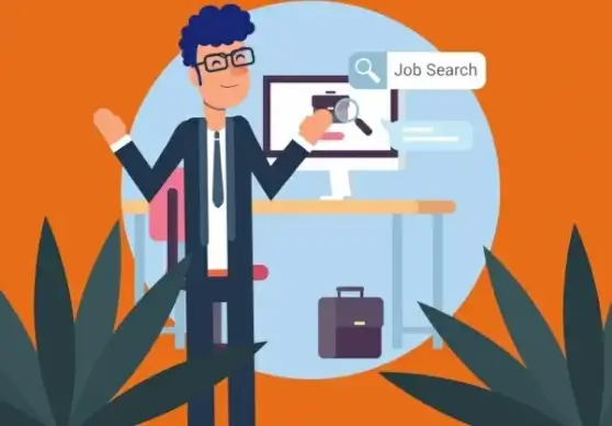 job search background male staff computer icons decor